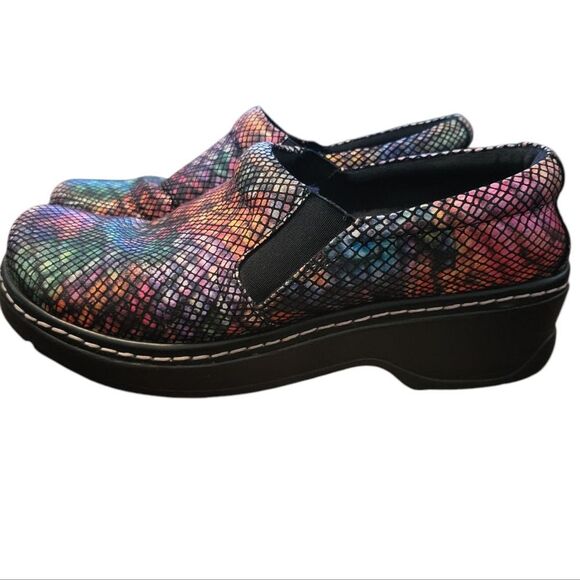 KLOGS Footwear Rainbow Reptile Leather Womens Comfort Clogs, Size 11 - Picture 1 of 10